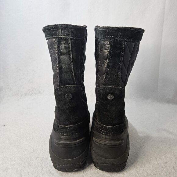 NORTHFACE Snow Boots Black Sz 8.5 Thermoball Leather Lace Up Winter - Picture 3 of 6